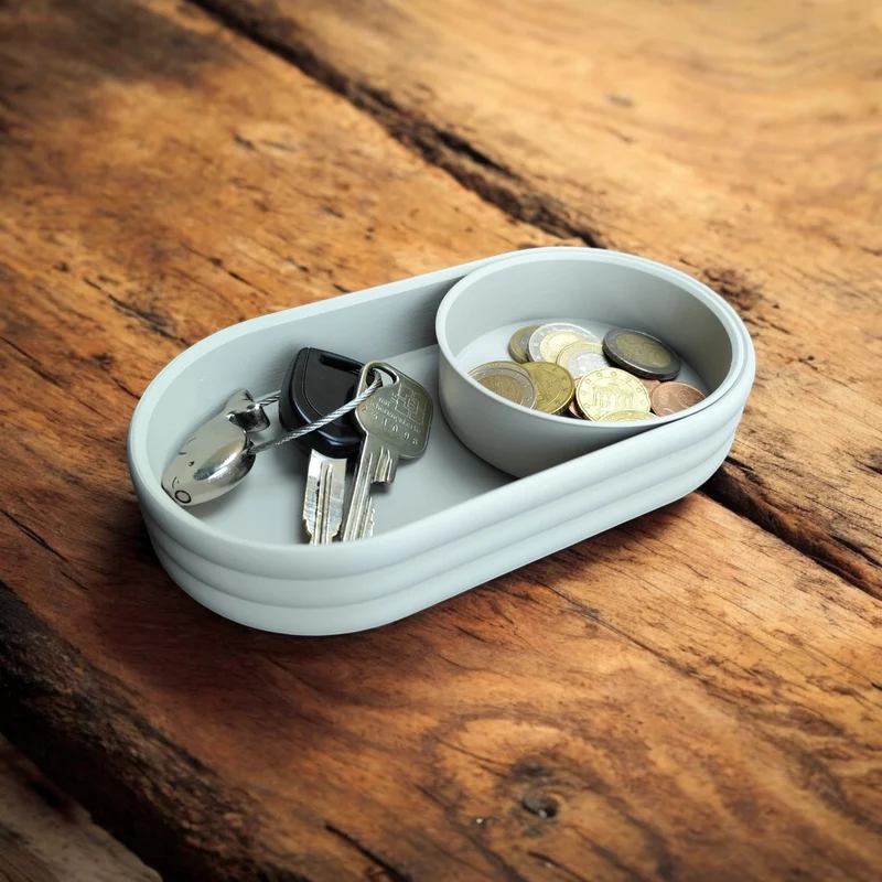 Bac de rangement moderne avec compartiment à pièces coulissant