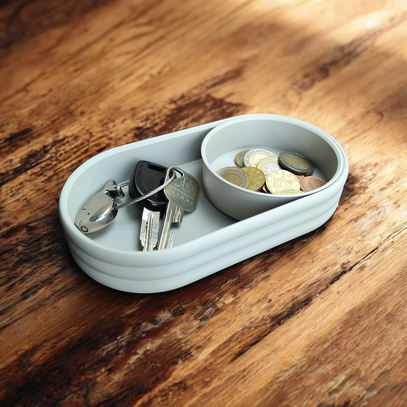 Bac de rangement moderne avec compartiment à pièces coulissant