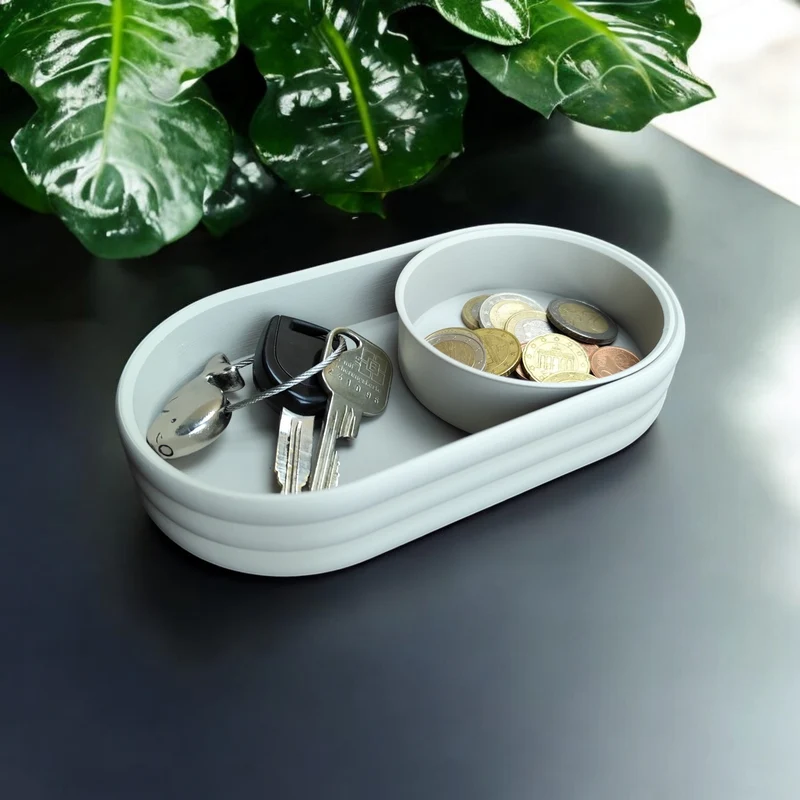 Bac de rangement moderne avec compartiment à pièces coulissant