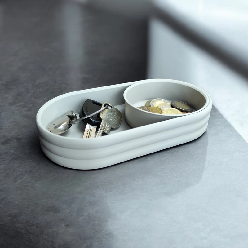 Bac de rangement moderne avec compartiment à pièces coulissant