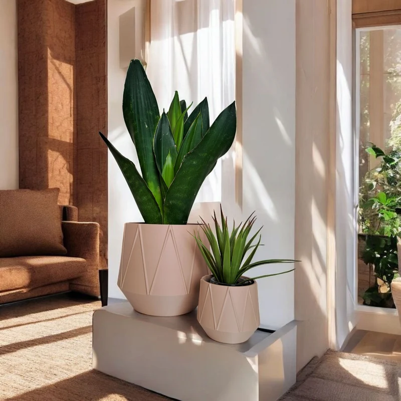 Pot de fleurs moderne GeoBloom avec design géométrique