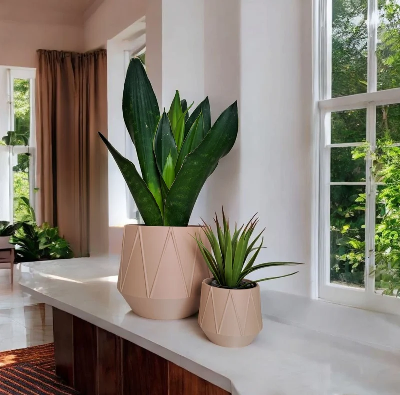 Pot de fleurs moderne GeoBloom avec design géométrique