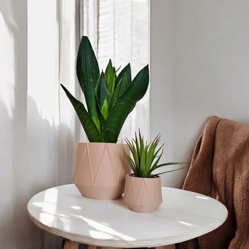 Pot de fleurs moderne GeoBloom avec design géométrique
