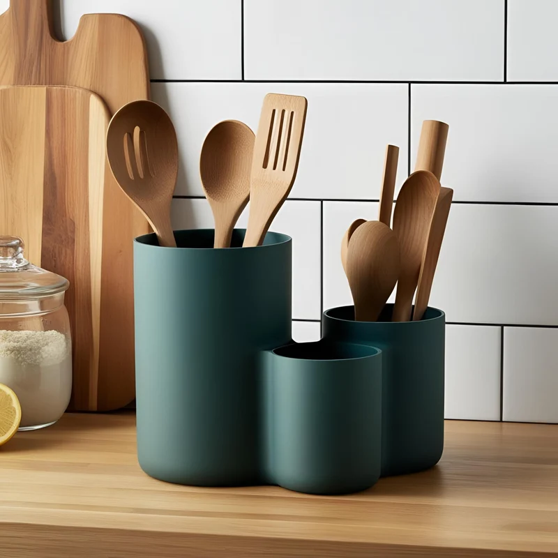 Porte-ustensiles de cuisine moderne avec trois pots