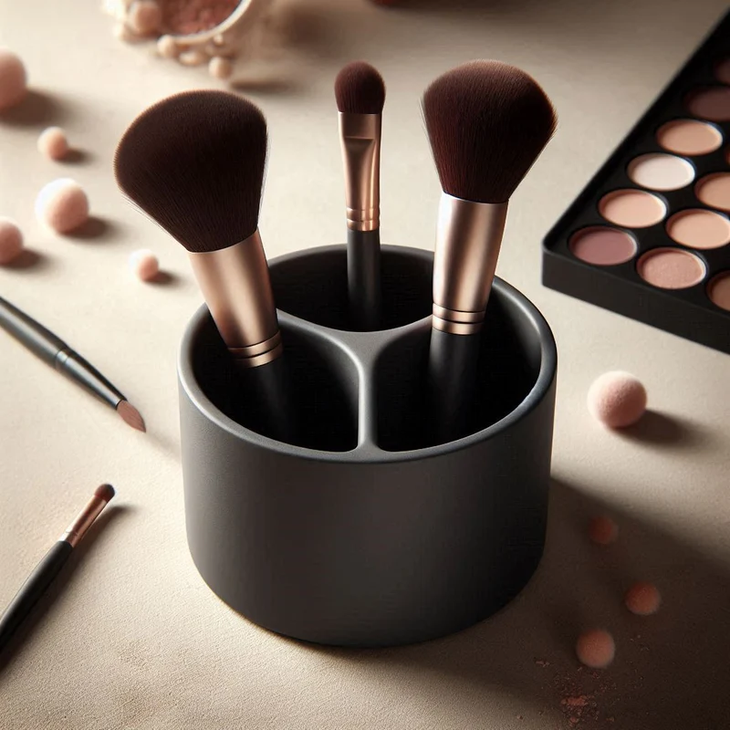 Organisateur de maquillage élégant et porte-pinceaux pratique