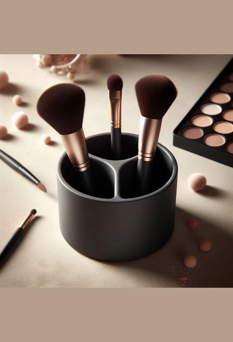 Organisateur de maquillage élégant et porte-pinceaux pratique