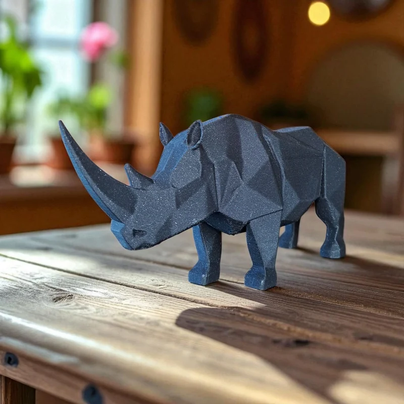 Sculpture de rhinocéros géométrique moderne pour la maison