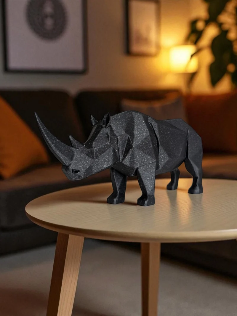 Sculpture de rhinocéros géométrique moderne pour la maison