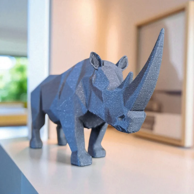 Sculpture de rhinocéros géométrique moderne pour la maison