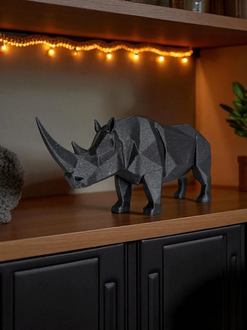Sculpture de rhinocéros géométrique moderne pour la maison