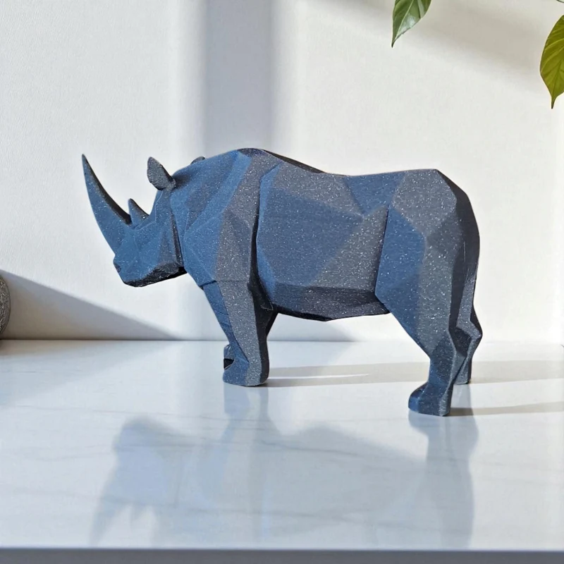 Sculpture de rhinocéros géométrique moderne pour la maison