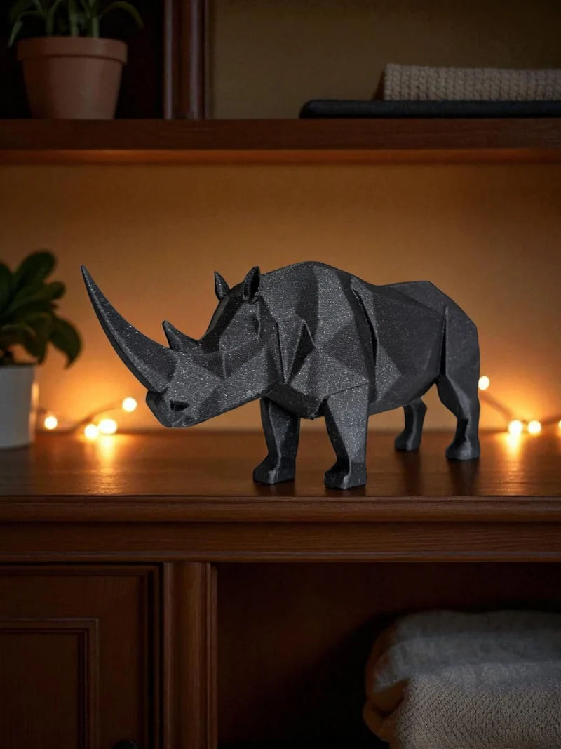 Sculpture de rhinocéros géométrique moderne pour la maison
