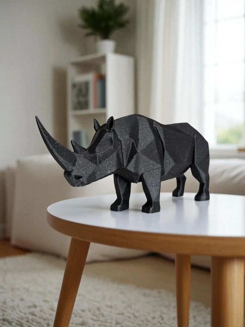 Sculpture de rhinocéros géométrique moderne pour la maison