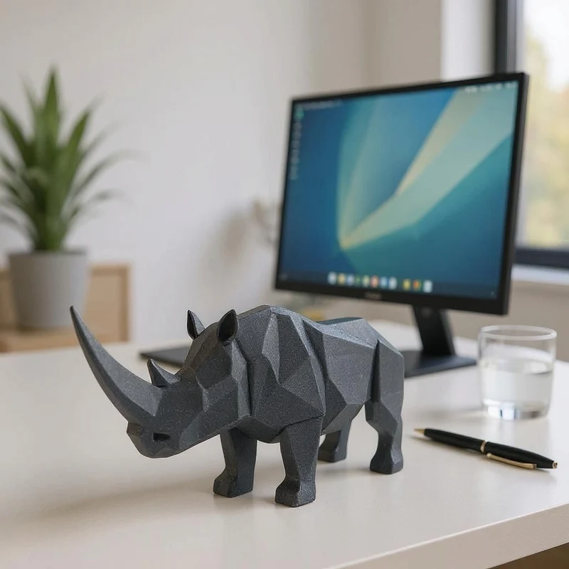 Sculpture de rhinocéros géométrique moderne pour la maison