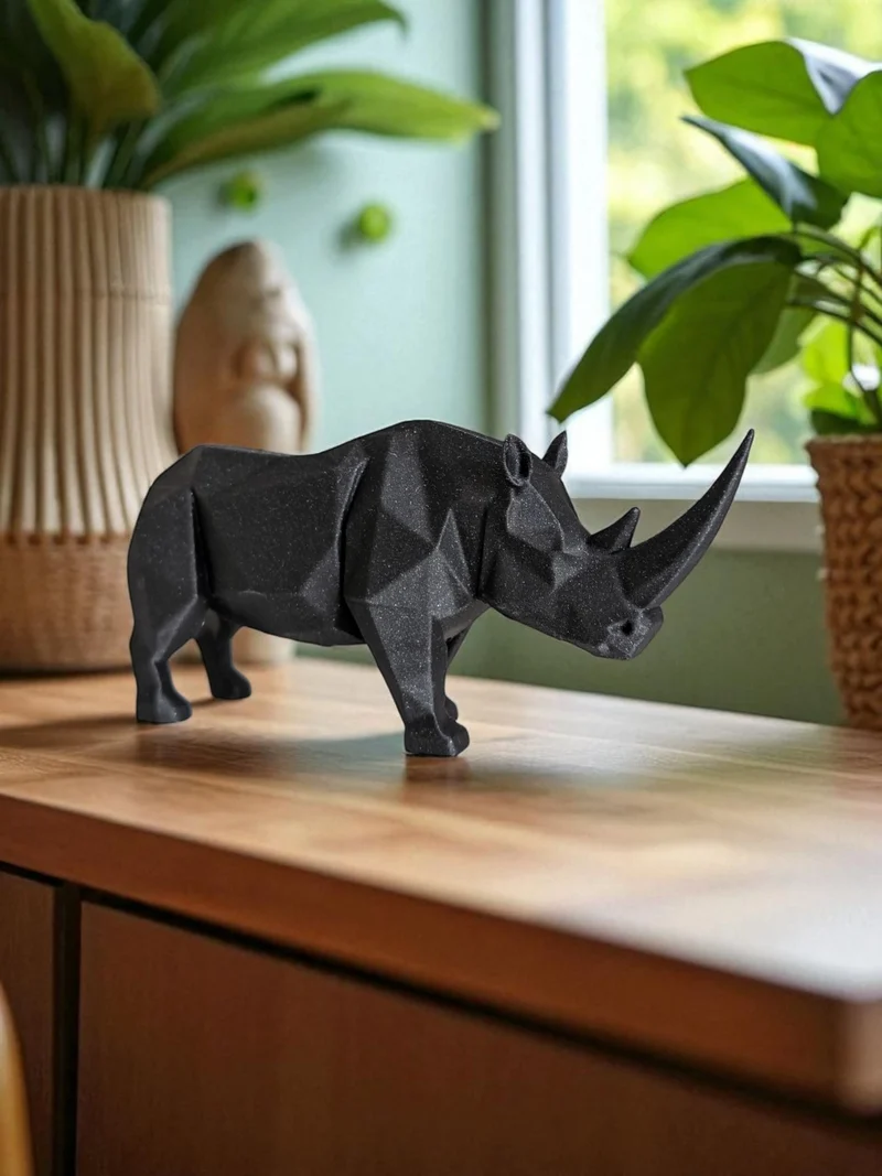 Sculpture de rhinocéros géométrique moderne pour la maison