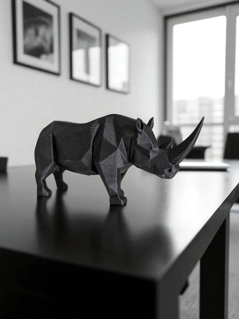 Sculpture de rhinocéros géométrique moderne pour la maison
