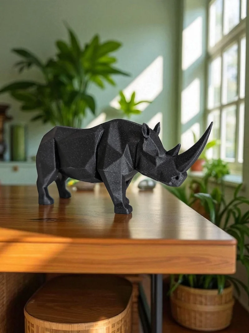 Sculpture de rhinocéros géométrique moderne pour la maison