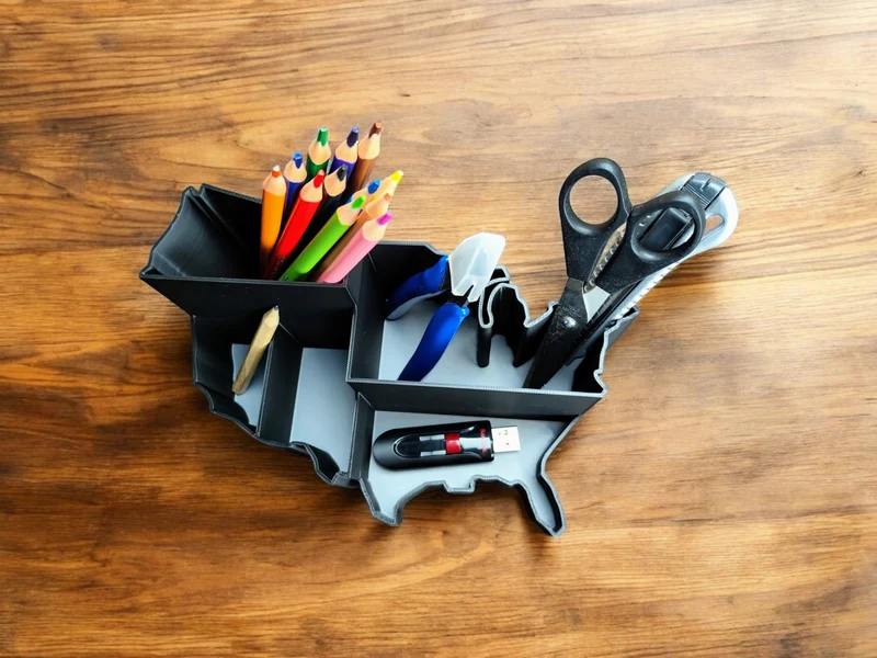 Organisateur de bureau pratique en forme d'États-Unis