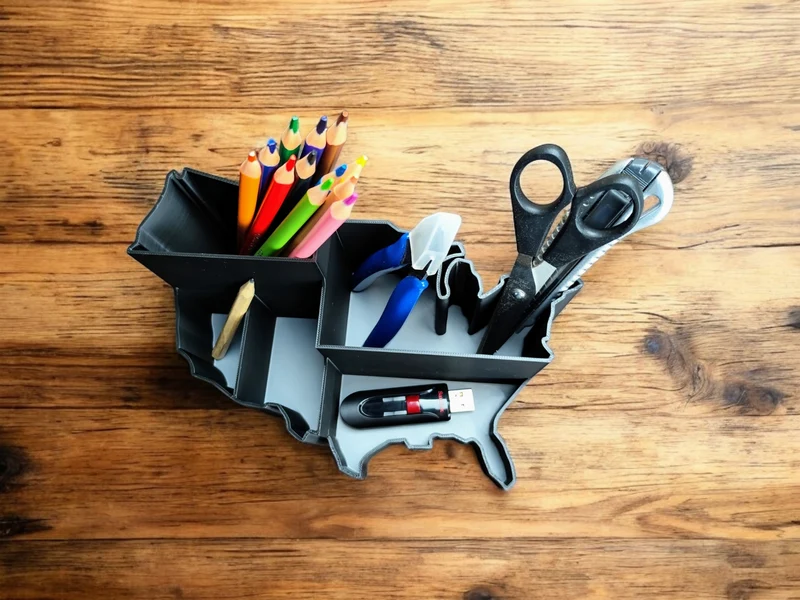 Organisateur de bureau pratique en forme d'États-Unis