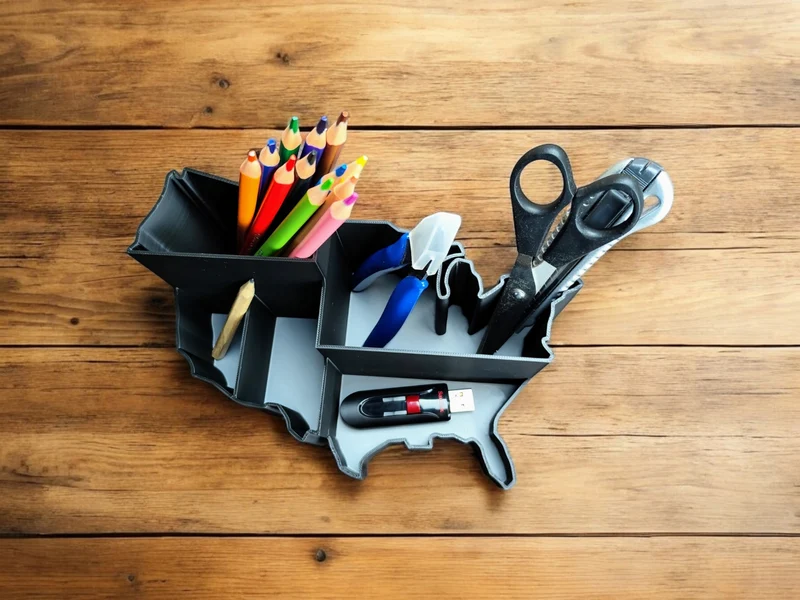 Organisateur de bureau pratique en forme d'États-Unis
