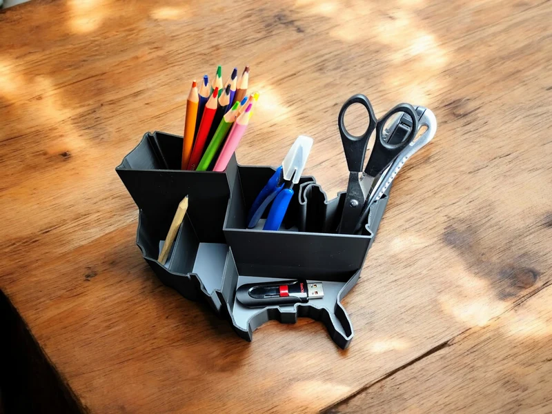 Organisateur de bureau pratique en forme d'États-Unis