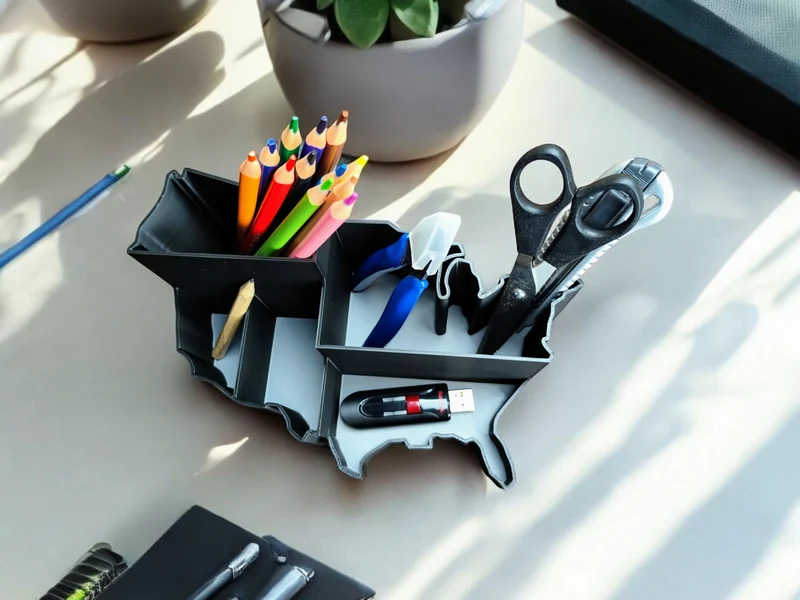 Organisateur de bureau pratique en forme d'États-Unis