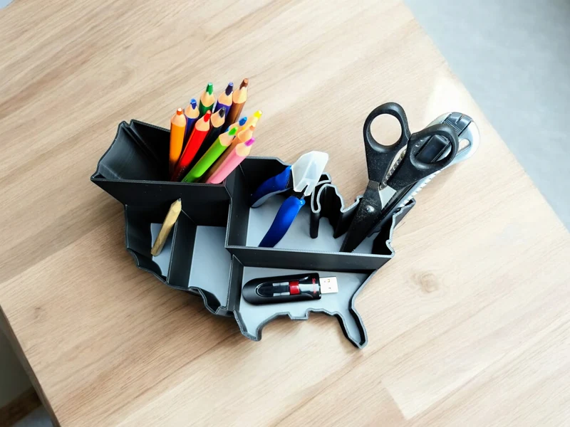 Organisateur de bureau pratique en forme d'États-Unis