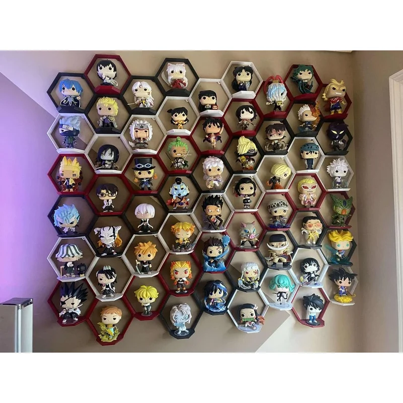 Présentoir mural hexagonal modulaire pour Funko Pop