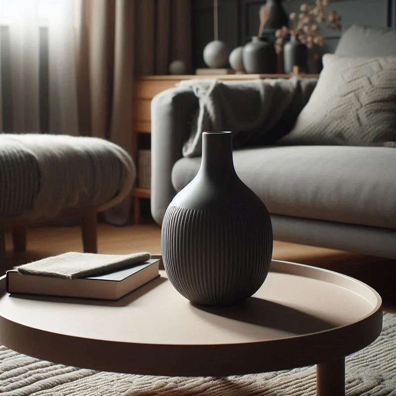 Vase moderne au design semi-nervuré pour la maison