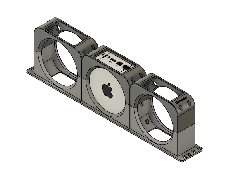 Rack 19 pouces pour trois Mac mini M4
