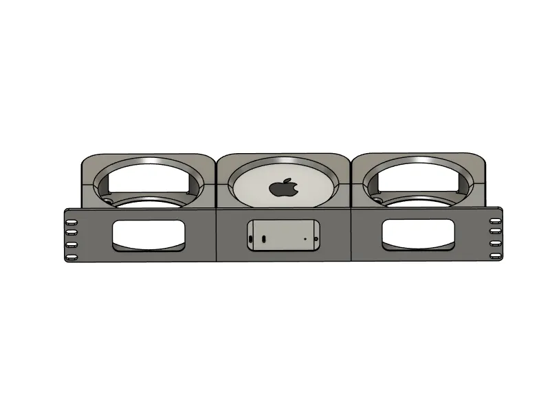 Rack 19 pouces pour trois Mac mini M4