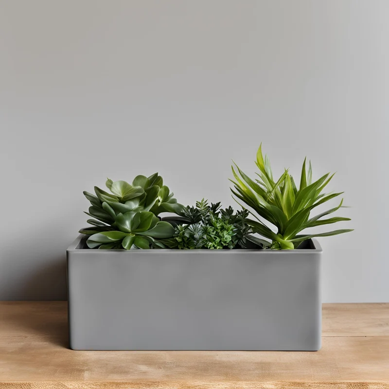 Jardinière rectangulaire moderne aux coins arrondis pour la maison