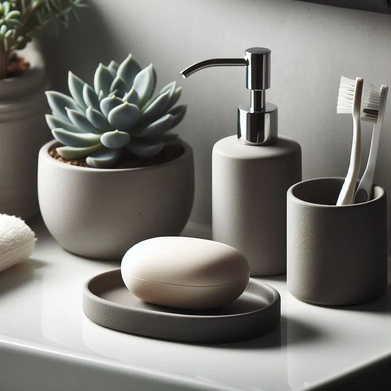 Ensemble moderne de porte-savon et porte-brosse à dents