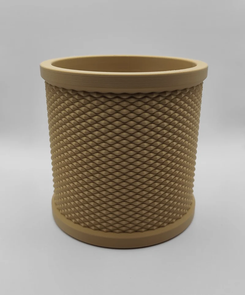Cache-pot en rotin rétro style Mid-Century