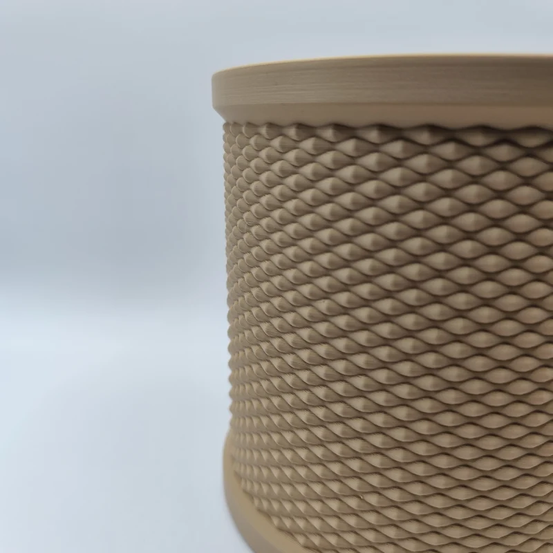 Cache-pot en rotin rétro style Mid-Century