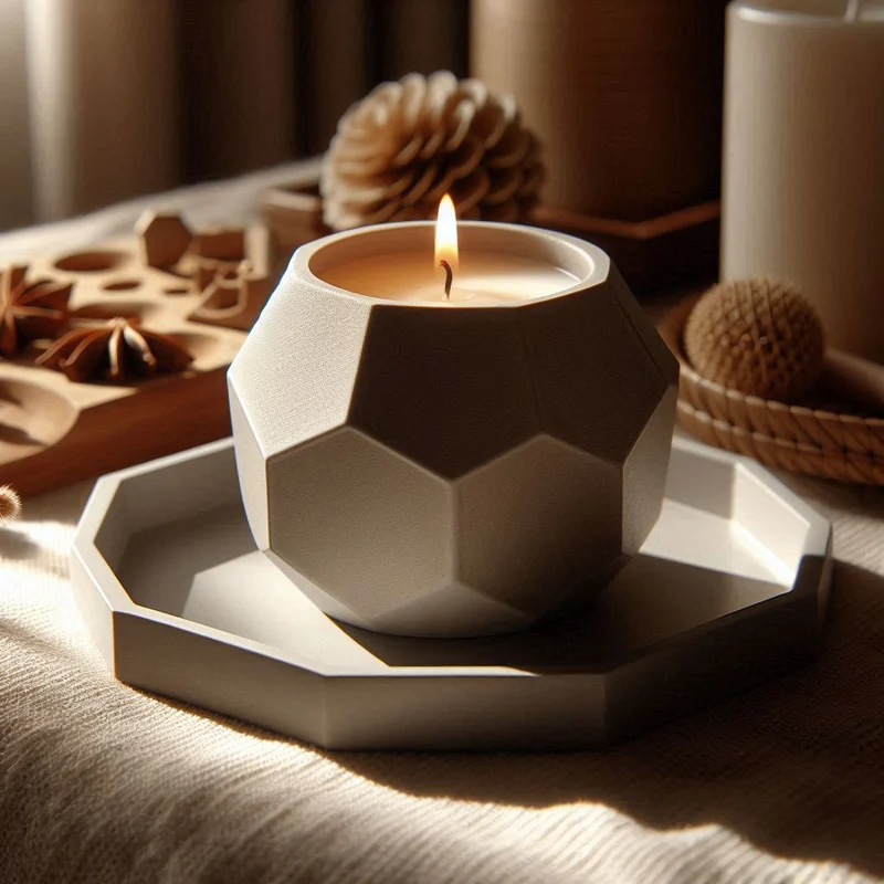 Ensemble de bougeoirs hexagonaux pour bougies chauffe-plat