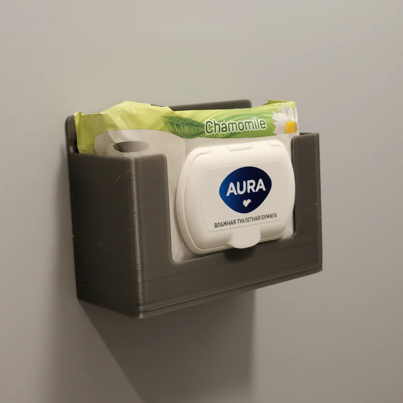 Support mural pour papier toilette humide et lingettes humides