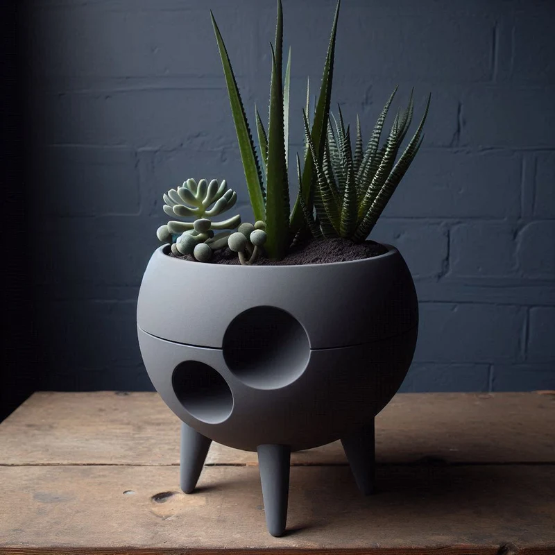 Cache-pot pour plantes Mid Century Spaced-Out