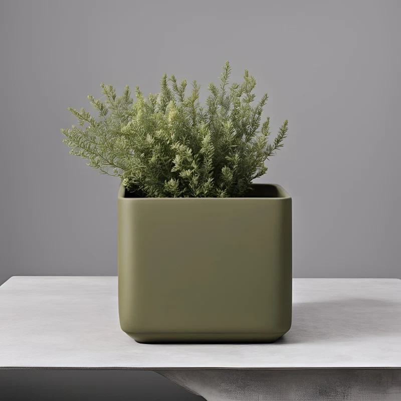 Pot de fleurs carré minimaliste pour maisons modernes