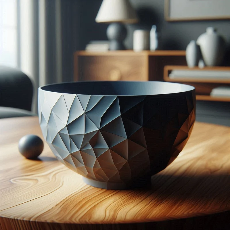 Grand bol low poly avec pied