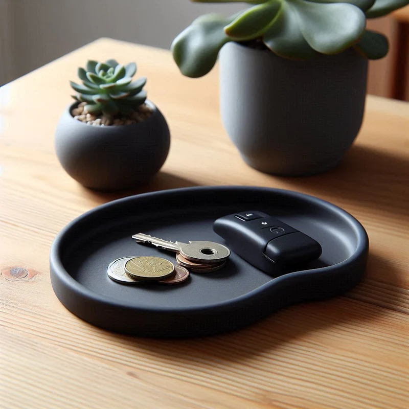 Vide-poche moderne en forme de rein pour l'entrée