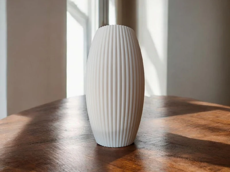Vase cannelée au design arrondi moderne