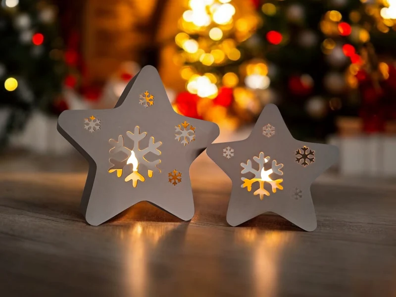 Étoiles décoratives pour bougies chauffe-plat à LED