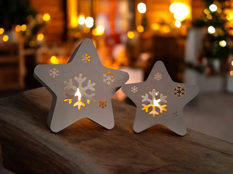 Étoiles décoratives pour bougies chauffe-plat à LED