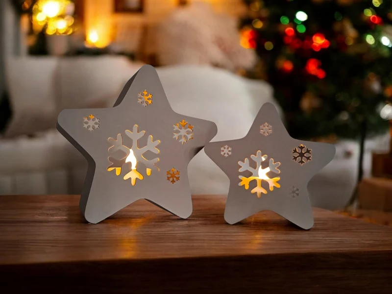 Étoiles décoratives pour bougies chauffe-plat à LED