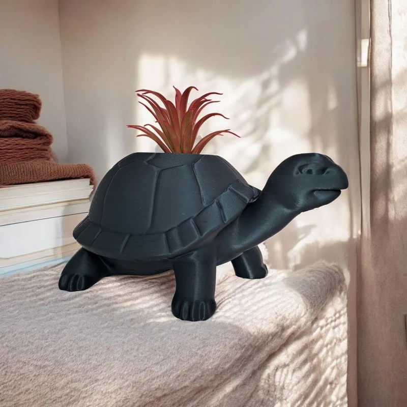 Petit pot de fleurs décoratif en forme de tortue pour intérieur