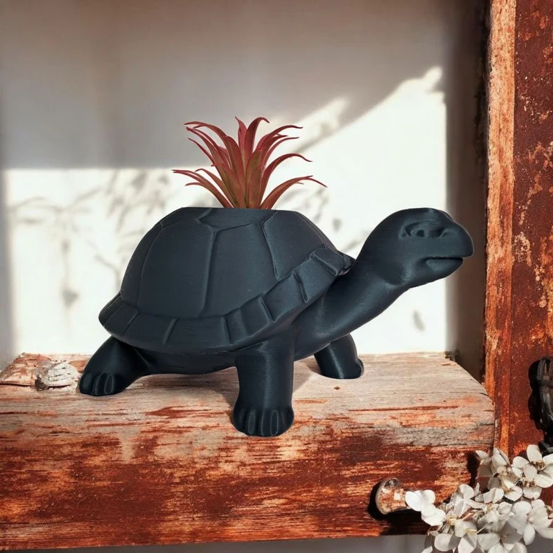 Petit pot de fleurs décoratif en forme de tortue pour intérieur