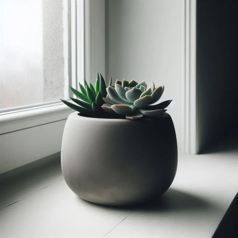 Pot de fleurs arrondi moderne pour succulentes d'intérieur