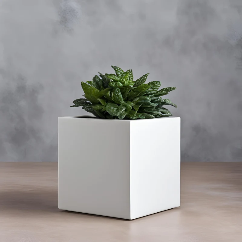 Pot à plantes cubique minimaliste