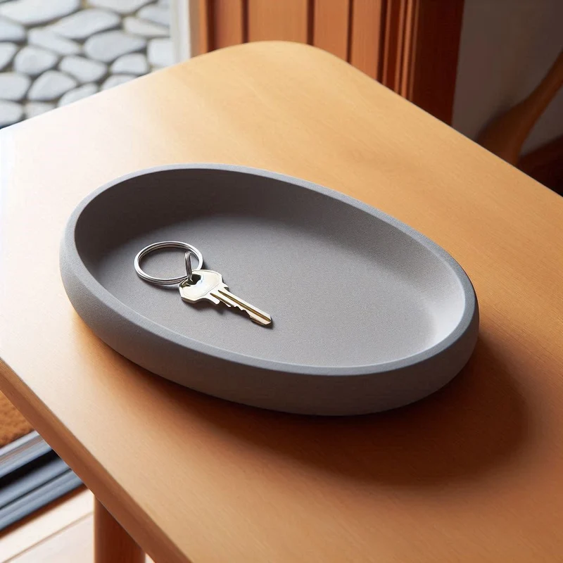 Plateau ovale minimaliste pour clés et pièces